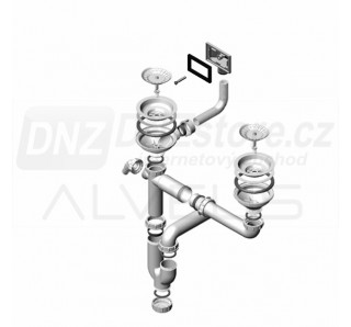 Alveus sifon s odtokem 3 1/2” - dvojitý 2XSL 114 - PP - 114