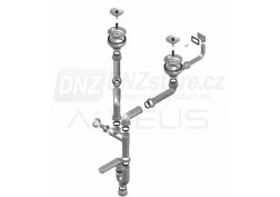Alveus sifon s odtokem 3 1/2” POP-UP - dvojitý 2XSF 114-114 POP-UP-N ECO