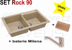 SET granitový dřez Alveus Rock 90 + BATERIE různé druhy