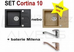 SET granitový dřez Alveus Cortina 10 + BATERIE různé druhy + DÁREK zdarma