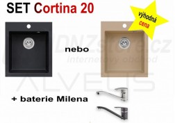 SET granitový dřez Alveus Cortina 20 + BATERIE různé druhy + DÁREK zdarma