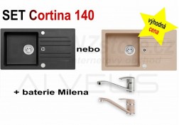 SET granitový dřez Alveus Cortina 140 + BATERIE různé druhy + DÁREK zdarma