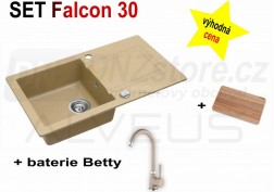 SET granitový dřez Alveus Falcon 30 + BATERIE různé druhy