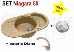 SET granitový dřez Alveus Niagara 50 + BATERIE různé druhy