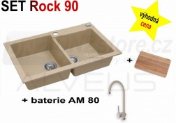 SET granitový dřez Alveus Rock 90 + BATERIE různé druhy