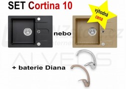 SET granitový dřez Alveus Cortina 10 + BATERIE různé druhy + DÁREK zdarma