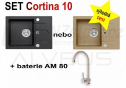 SET granitový dřez Alveus Cortina 10 + BATERIE různé druhy + DÁREK zdarma