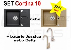 SET granitový dřez Alveus Cortina 10 + BATERIE různé druhy + DÁREK zdarma