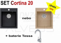 SET granitový dřez Alveus Cortina 20 + BATERIE různé druhy + DÁREK zdarma