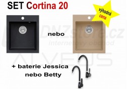 SET granitový dřez Alveus Cortina 20 + BATERIE různé druhy + DÁREK zdarma