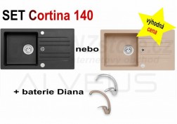 SET granitový dřez Alveus Cortina 140 + BATERIE různé druhy + DÁREK zdarma