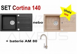 SET granitový dřez Alveus Cortina 140 + BATERIE různé druhy + DÁREK zdarma