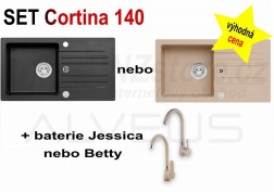 SET granitový dřez Alveus Cortina 140 + BATERIE různé druhy + DÁREK zdarma