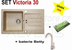 SET granitový dřez Alveus Victoria 30 + BATERIE různé druhy