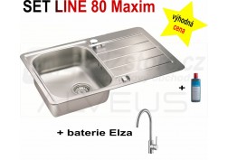 SET nerezový dřez Alveus Line Maxim 80 + BATERIE různé druhy + DÁREK zdarma