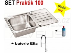 SET nerezový dřez Alveus Praktik 100 + BATERIE různé druhy + DÁREK zdarma