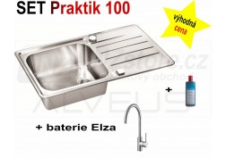 SET nerezový dřez Alveus Praktik 100 + BATERIE různé druhy + DÁREK zdarma