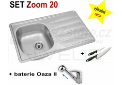 SET nerezový dřez Alveus Zoom 20 + BATERIE různé druhy 