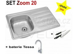 SET nerezový dřez Alveus Zoom 20 + BATERIE různé druhy 