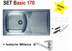 SET nerezový dřez Alveus Basic 170 + BATERIE různé druhy 