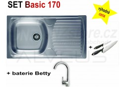 SET nerezový dřez Alveus Basic 170 + BATERIE různé druhy 