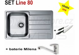 SET nerezový dřez Alveus Line 80 + BATERIE různé druhy 