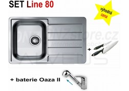 SET nerezový dřez Alveus Line 80 + BATERIE různé druhy 