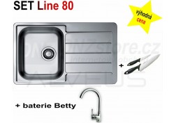 SET nerezový dřez Alveus Line 80 + BATERIE různé druhy 