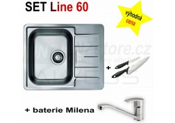 SET nerezový dřez Alveus Line 60 + BATERIE různé druhy 