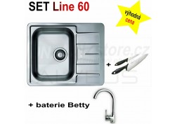 SET nerezový dřez Alveus Line 60 + BATERIE různé druhy 