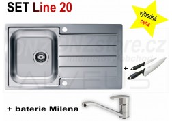 SET nerezový dřez Alveus Line 20 + BATERIE různé druhy 
