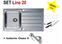 SET nerezový dřez Alveus Line 20 + BATERIE různé druhy 