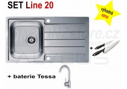 SET nerezový dřez Alveus Line 20 + BATERIE různé druhy 
